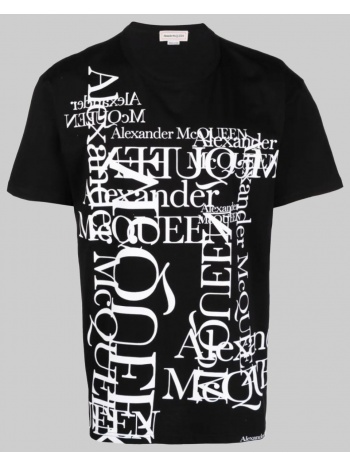 ανδρικό μαύρο all-printed logo t-shirt alexander mcqueen σε προσφορά