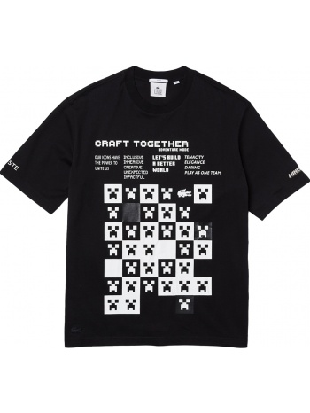 ανδρικό μαύρο minecraft printed t-shirt lacoste σε προσφορά