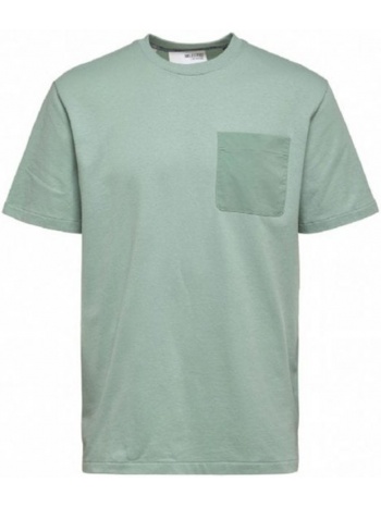 ανδρικό πράσινο green t-shirt with patch pocket selected σε προσφορά