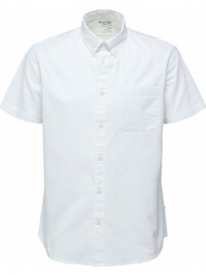 ανδρικό λευκό button-down short-sleeved shirt selected homme