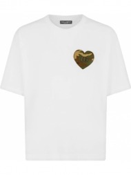 ανδρικό λευκό metallic logo t-shirt dolce & gabbana