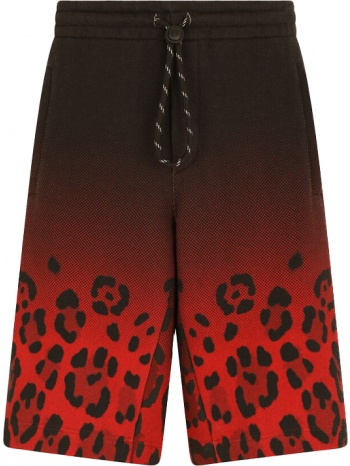 ανδρικό κόκκινο jersey leopard jogging shorts dolce  σε προσφορά