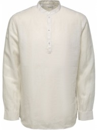 ανδρικό λευκό cloud dancer linen shirt selected homme