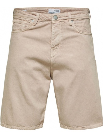 ανδρικό ροζ wide fit denim shorts selected homme σε προσφορά