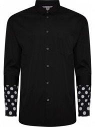 ανδρικό μαύρο double cuff shirt in black comme des garçons shirt