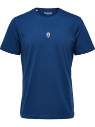 ανδρικό μπλε embroidered jellyfish t-shirt selected homme