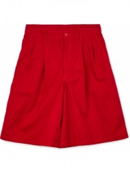 ανδρικό κόκκινο woven drill shorts in red comme des garçons play