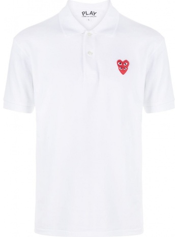 ανδρικό λευκό heart polo shirt/white comme des garçons play