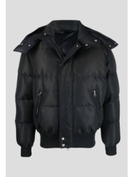 ανδρικό μαύρο logo-print padded puffer jacket alexander mcqueen