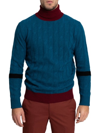 ανδρικό μπλε block-panel knitted jumper obvious