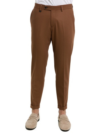 ανδρικό καφέ slim fit chino trousers/brown sartoria monk