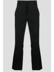 ανδρικό μαύρο wool slim zip pants in black off-white