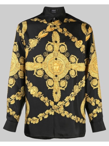 ανδρικό μαύρο maschera baroque silk shirt versace σε προσφορά