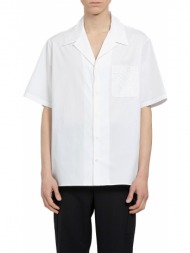 ανδρικό λευκό white macramé pocket logo shirt valentino