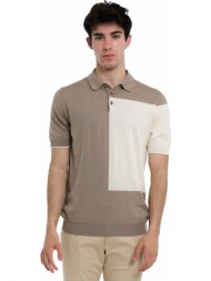 ανδρικό μπεζ midnght polo βuttoned t-shirt/beige 39masq