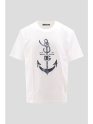 ανδρικό λευκό t-shirt marina print dolce&gabbana