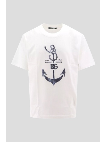 ανδρικό λευκό t-shirt marina print dolce&gabbana σε προσφορά