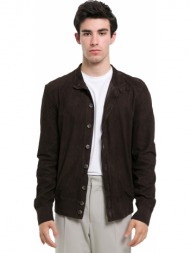 ανδρικό καφέ brown leather suede jacket arma