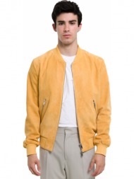 ανδρικό κίτρινο yellow leather suede jacket arma