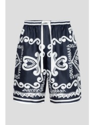 ανδρικό μπλε marina-print silk twill shorts dolce&gabbana