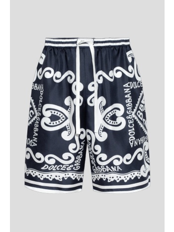 ανδρικό μπλε marina-print silk twill shorts dolce&gabbana σε προσφορά