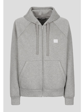 ανδρικό γκρι zip-up ηoodie with tag dolce&gabbana σε προσφορά