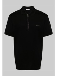 ανδρικό μαύρο zip-up polo shirt black moncler