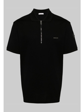 ανδρικό μαύρο zip-up polo shirt black moncler