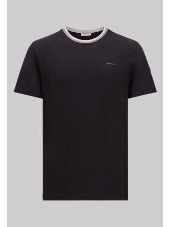 ανδρικό μαύρο double collar t-shirt in black moncler