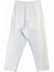 ανδρικό λευκό popeline crop trousers/white barbara alan
