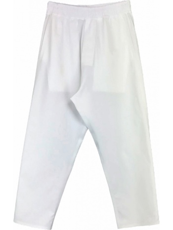 ανδρικό λευκό popeline crop trousers/white barbara alan σε προσφορά