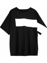 ανδρικό μαύρο cotton jersey printed boxy t-shirt/black barbara alan