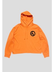 ανδρικό πορτοκαλί graphic-print hoodie in orange acne studios