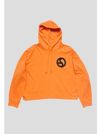 ανδρικό πορτοκαλί graphic-print hoodie in orange acne