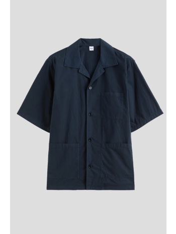 ανδρικό μπλε poplin short-sleeved shirt in navy aspesi σε προσφορά