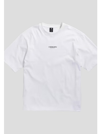 ανδρικό λευκό center chest boxy t-shirt in white g-star