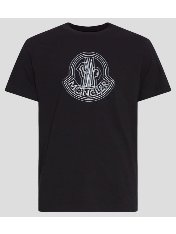 ανδρικό μαύρο logo motif t-shirt in black moncler