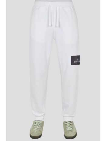 ανδρικό λευκό regular fit jogger pants stone island σε προσφορά