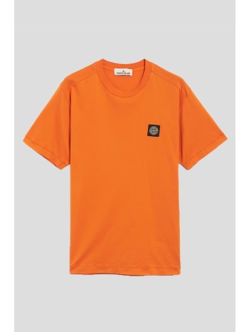 ανδρικό πορτοκαλί stone island logo t-shirt in orange stone