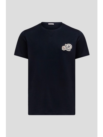 ανδρικό logo-patch cotton t-shirt in black moncler