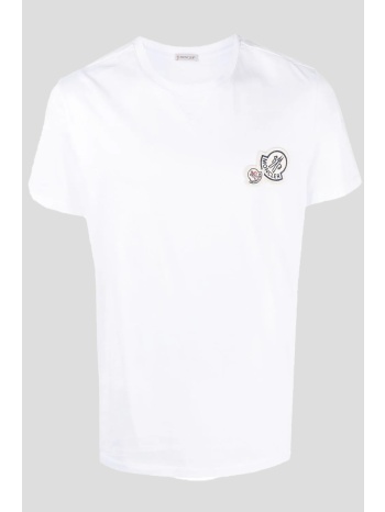 ανδρικό 001 logo patch cotton jersey t-shirt in white