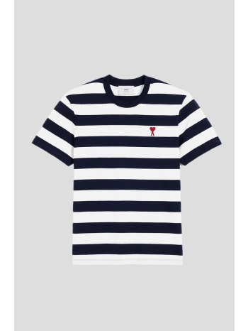 ανδρικό μαύρο striped de coeur t-shirt ami paris