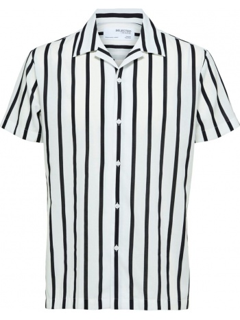 ανδρικό λευκό cuban collar short sleeve shirt/striped σε προσφορά