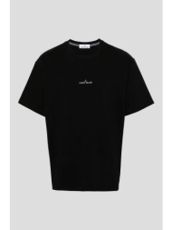 ανδρικό μαύρο compass-print cotton t-shirt stone island