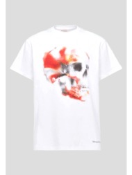 ανδρικό λευκό skull t-shirt in white alexander mcqueen