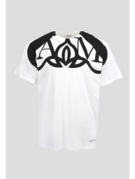 ανδρικό wh cotton t-shirt in black and white alexander mcqueen