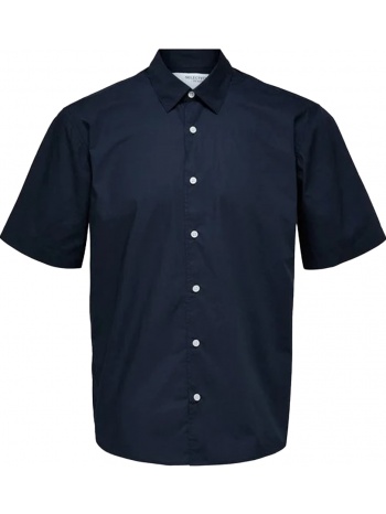 ανδρικό μπλε navy short sleeved shirt selected homme σε προσφορά