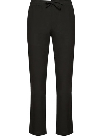 ανδρικό μαύρο linen black straight fit trousers selected