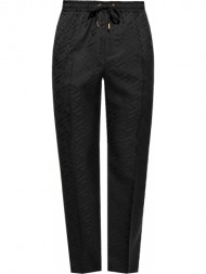 ανδρικό μαύρο greca pattern trousers versace