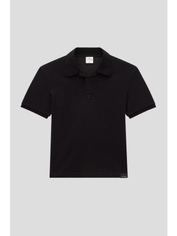 ανδρικό μαύρο mesh polo with logo courrèges σε προσφορά